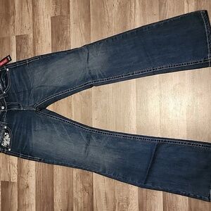 A.n.a Womens Bootcut Jeans 30/10 Embellished Dark Blue Denim Stretch NWT ❤️💥